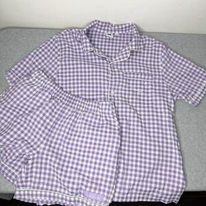 BTS 2021 Muster Sowoozoo Purple Gingham Pajama Shorts Set Free Size No Photocard